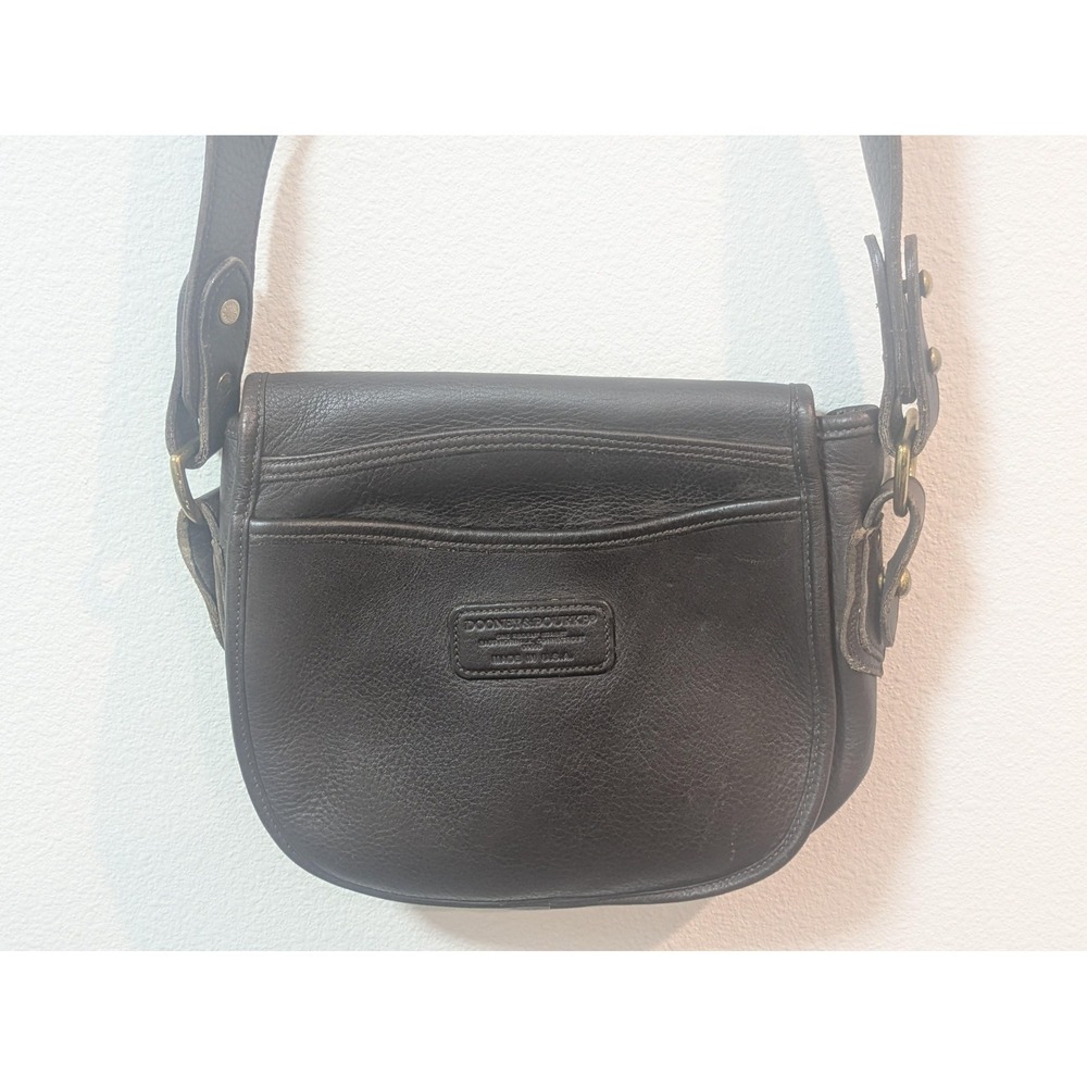 Vintage Dooney & Bourke Crossbody Bag Womens Black Leather USA Turnlock Rare